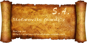 Stefanovits Atanáz névjegykártya